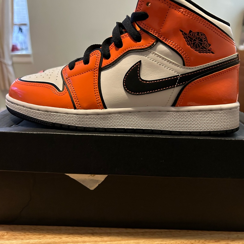 Nike Air Jordan High-Top Sneakers - Orange and White